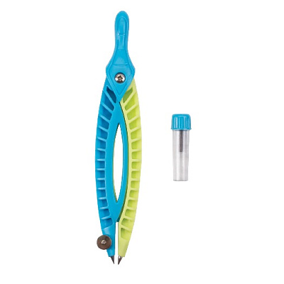 Готовальня Юнландия, 2 предмета: пластиковый циркуль 120 мм, грифель, пенал (8/24)