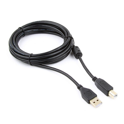Каб. USB AM-BM 3 м Cablexpert PRO двойное экранирование ферр. кольцо черный, пакет