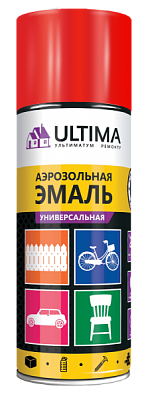 Эмаль аэрозольная красный RAL 3020 520мл Ultima (12)