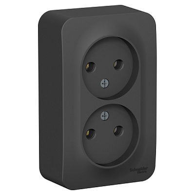 Розетка Blanca 2-ОП б/з изол пластина антрацит (10)