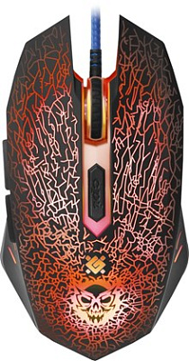 Мышь игр Defender Shock GM-110L 6кн 800-3200dpi подсветка коврик черный (40)