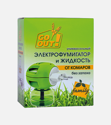 Комплект от комаров Go Out 60ночей без запаха+фумигатор (12) акция