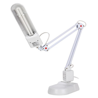 Св-к наст люм Camelion KD-017А 11Вт 2G7 основание+струбцина белый (6)