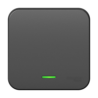 Выкл Blanca 1-ОП подсв изол пластина антрацит (15)