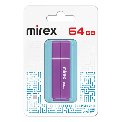 Флэш-диск Mirex 64GB Line фиолетовый