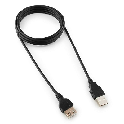Удл. USB AM-AF 1.8м Cablexpert медь чёрный пакет (1/200)