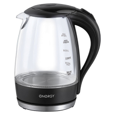 Чайник электр стекло Energy E-262 1.7л 2200Вт черный (6)