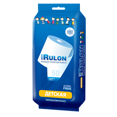 Туалетная бумага влаж Mon Rulon 50шт детская (28)*