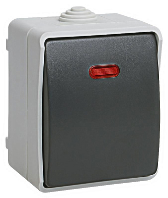 Выкл. IEK Форс 1кл. подсв. IP54 (10/100)