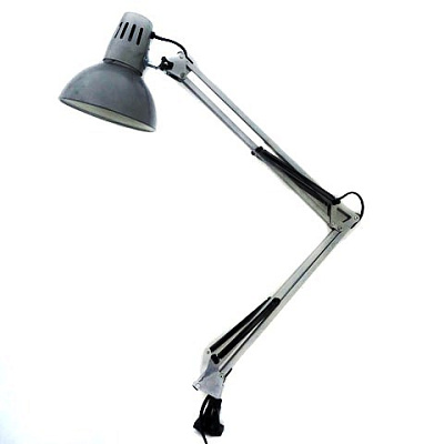 Св-к наст струбцина Е27 Camelion KD-312 C03 серебро 60Вт (12)