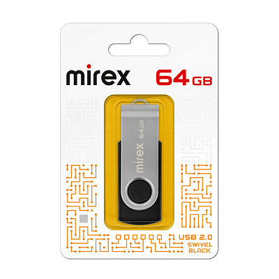 Флэш-диск Mirex 64GB Swivel черный