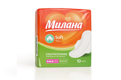 Прокладки ультратонкие Милана нов soft normal 10шт (54) АКЦИЯ