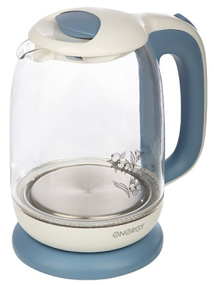 Чайник электр стекло Energy E-281 1.7л 2200Вт голубой (6)