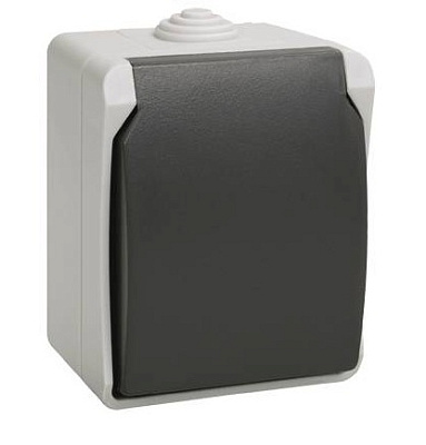 Розетка IEK Форс 1-ая с/з IP54 (10/100)