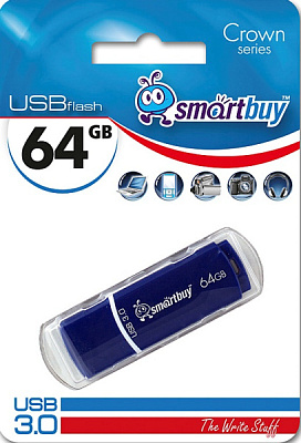 Флэш-диск SmartBuy 64GB USB 3.0 Crown синий
