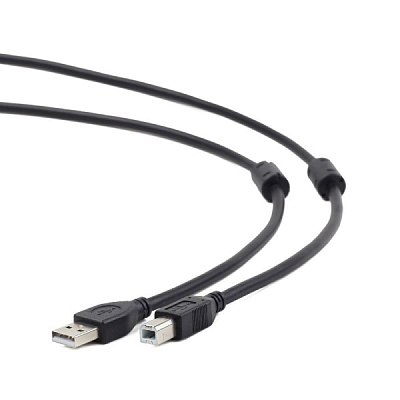 Каб. USB AM-BM 3 м Cablexpert PRO двойное экранирование 2 ферр. кольца черный, пакет
