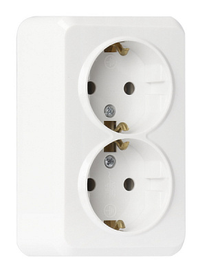 Розетка Smartbuy Юпитер 2-ая с/з белый (10/200)