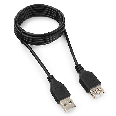 Удл. USB AM-AF 1.8 м Гарнизон черный (200)