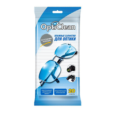 Салфетки влаж для оптики 20шт OptiClean (30/180)