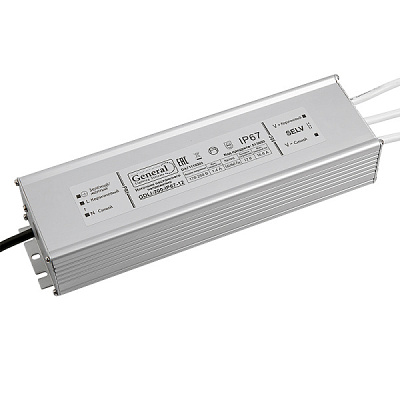 Драйвер 24В 200Вт IP67 250х73х45мм General
