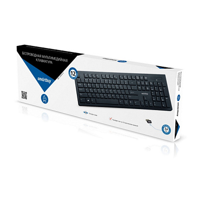 Клавиатура Smartbuy 206 мультимедийная slim черный б/пров (1/20)