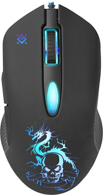 Мышь игр Defender Sky Dragon GM-090L 6кн 800-3200dpi подсветка коврик черный (40)