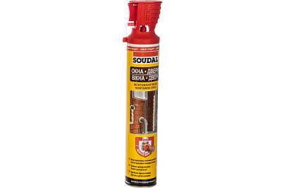 Пена монтаж бытовая Soudal 45л 750мл 900г многоразовый аппликатор Genius Gun летняя (12)
