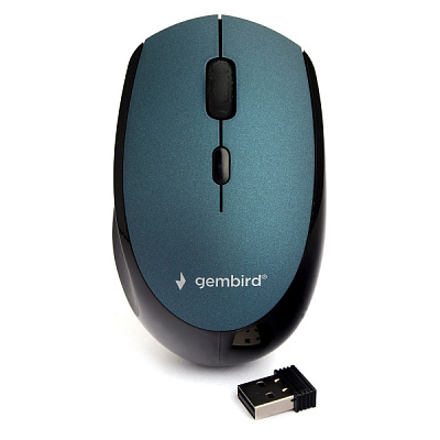 Мышь б/п бесшумная Gembird 354 3кн 1600dpi синий 1xBL (40)