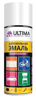Эмаль аэрозольная белый матовый RAL 9003 520мл Ultima (12)