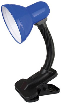 Св-к наст прищепка Е27 Ultraflash UF-320 C06 синий пакет 60Вт (36)